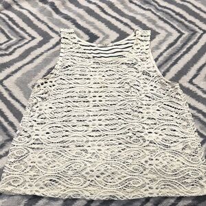 Papaya Cream Lace Tank Top